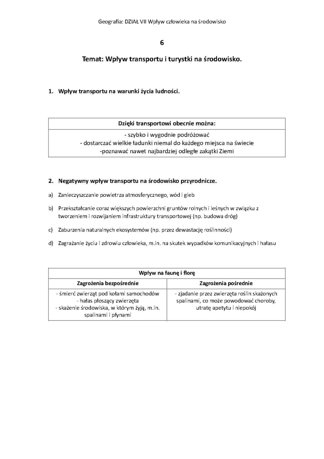 Wpływ transportu i turystyki na środowisko - PDF i prezentacje