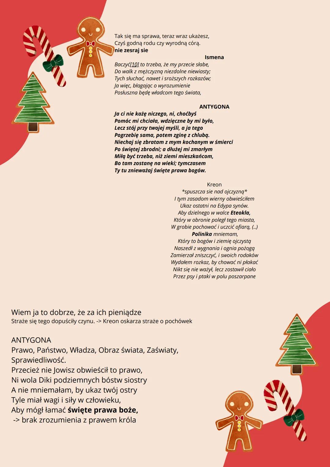 Antygona - Sofokles
najważniejsze informacje w pigłce:
1. Przestrzega zasady trzech jedności obecny jest chór komentujący wydarzenia,
bohate