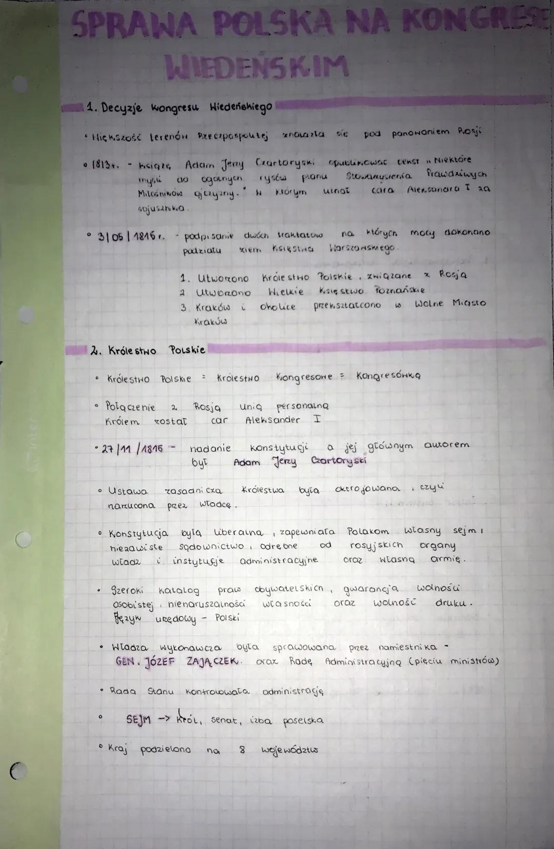 C
SPRAWA POLSKA NA KONGRESE
WIEDEŃSKIM
11. Decyzje kongresu Wiedeńskiego
•Hiększość terenów Rzeczpospoutej znavarla
pod ponowaniem Rosji
• 1