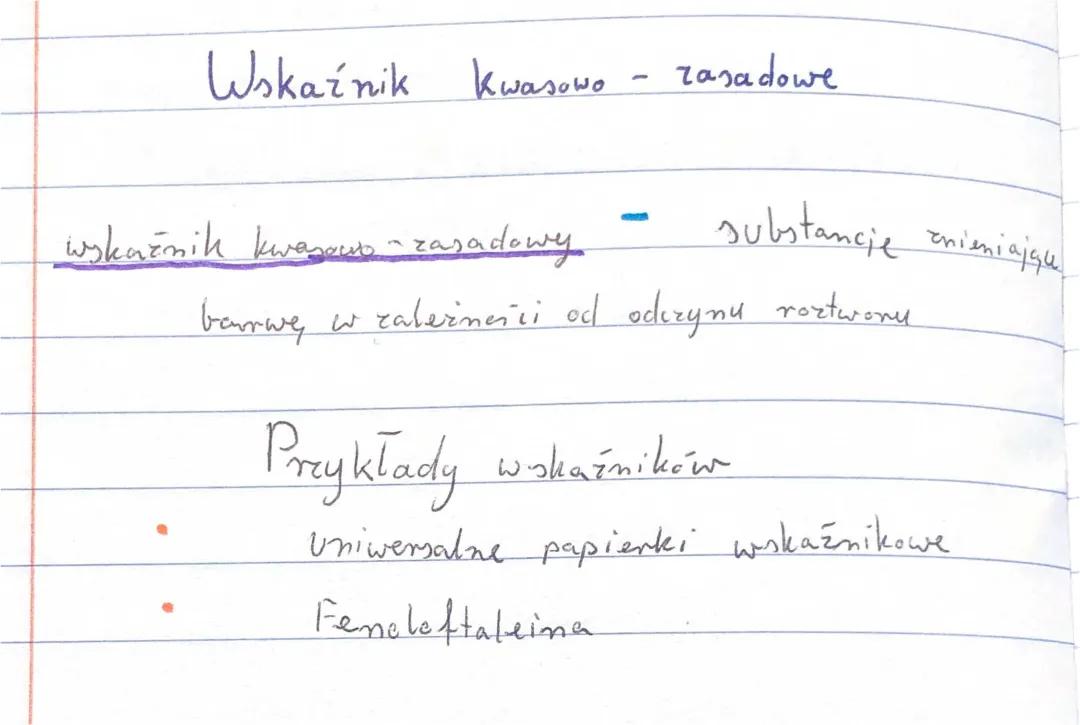 Wskaźniki kwasowo-zasadowe: tabela, kolory i przykłady naturalne