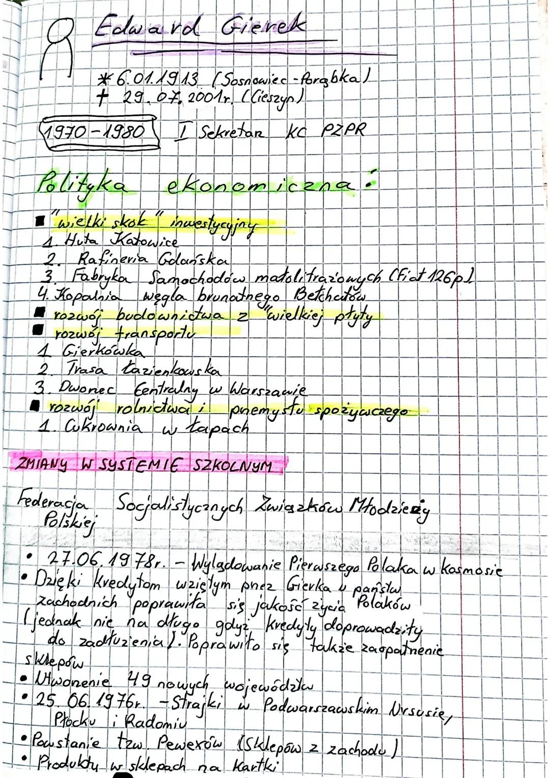 Temat 25
7
Polska czasów Gierka
10.09 1972 r. - złoty medal olimpijski polskich piłkarzy
25.06.1976r.- począgłek Strajkow w Płocku, Ursusie 