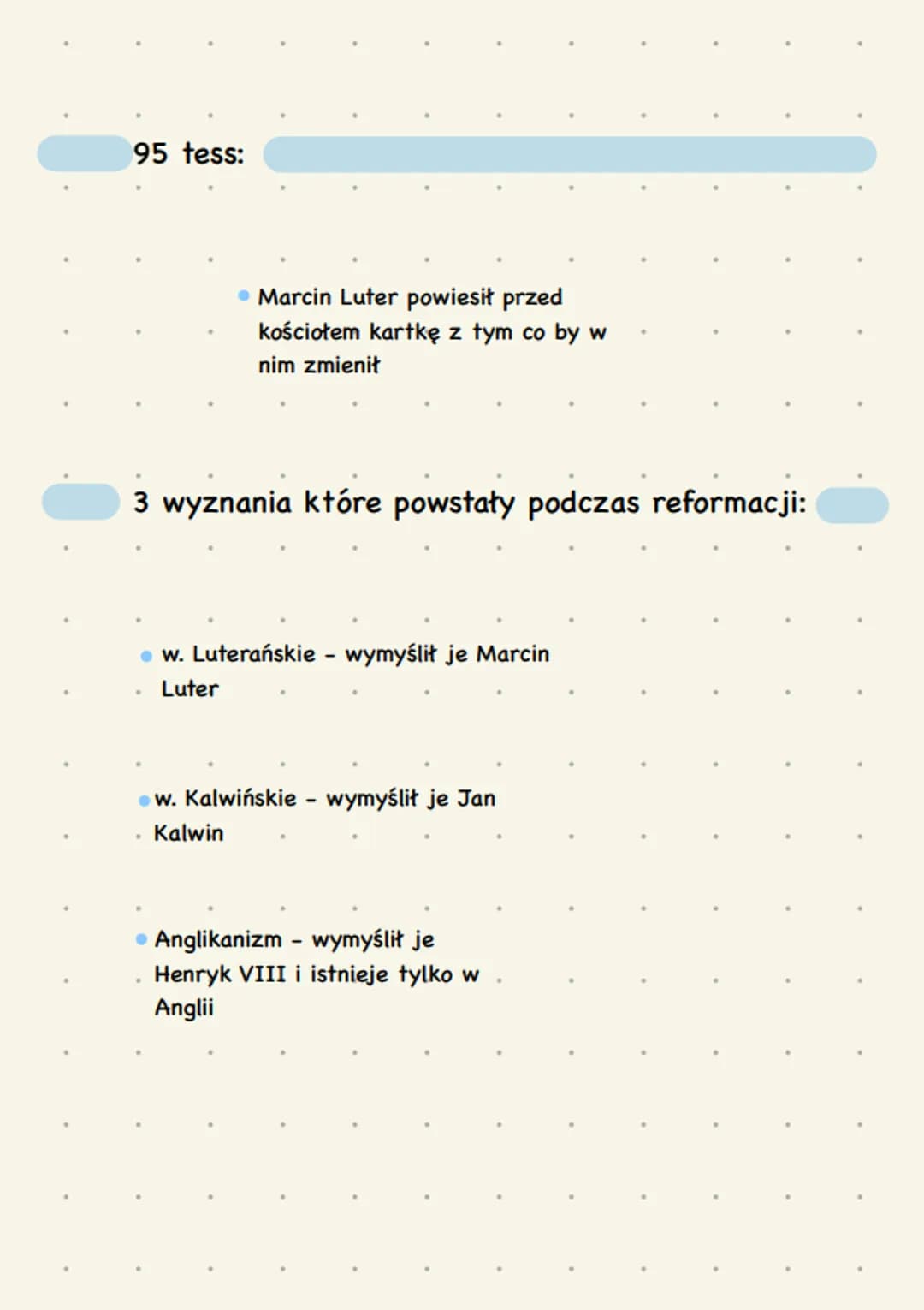 Reformacja
podsumowani Kto ją wymyślił:
Została wymyślona przez Marcina
Lutera
Kiedy się zaczyna:
1517 roku
Dogmat:
Prawda wiary w którą oso