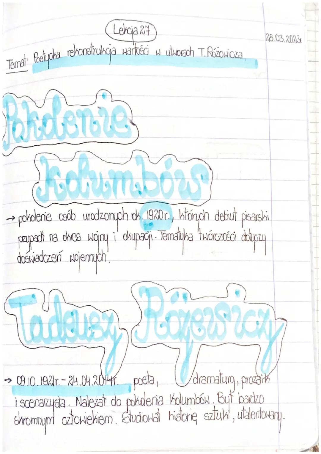 Poetycka rekonstrukcja wartości w utworach T. Różowicza