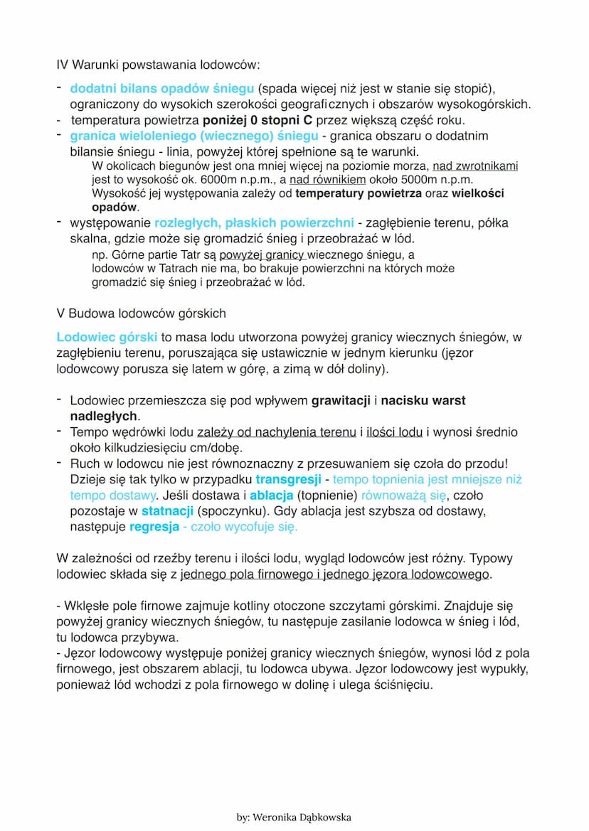lodowce i lądolody
I Wprowadzenie:
glacjologia - nauka zajmująca się badaniem lodowców i lądolodów
- Lodowce i stała pokrywa śnieżna zajmują