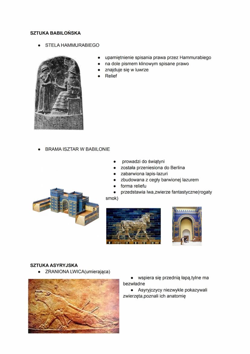 MEZOPOTAMIA-nad Eufatem i Tygrysem-dzisiejszy Irak
• pierwsze pismo-KLINOWE
wymyślili koło
● pierwsze prawo
SZTUKA SUMERYJSKA
● ZIGURAT Z UR