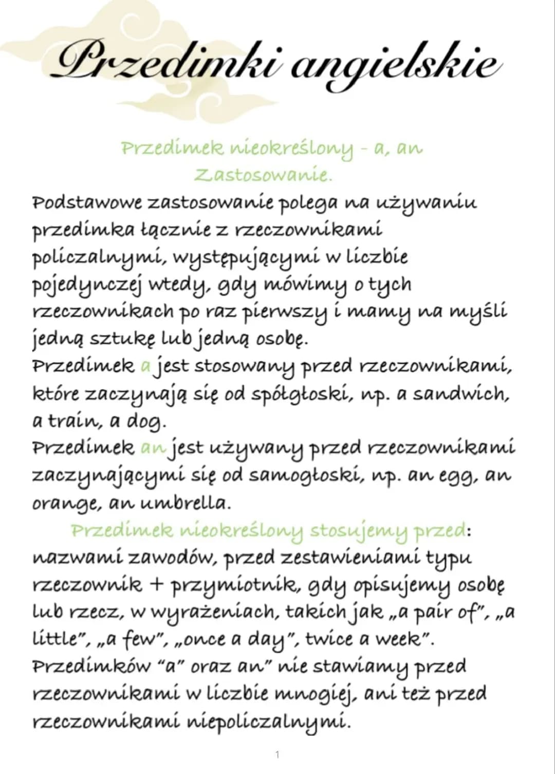 Przedimki angielskie