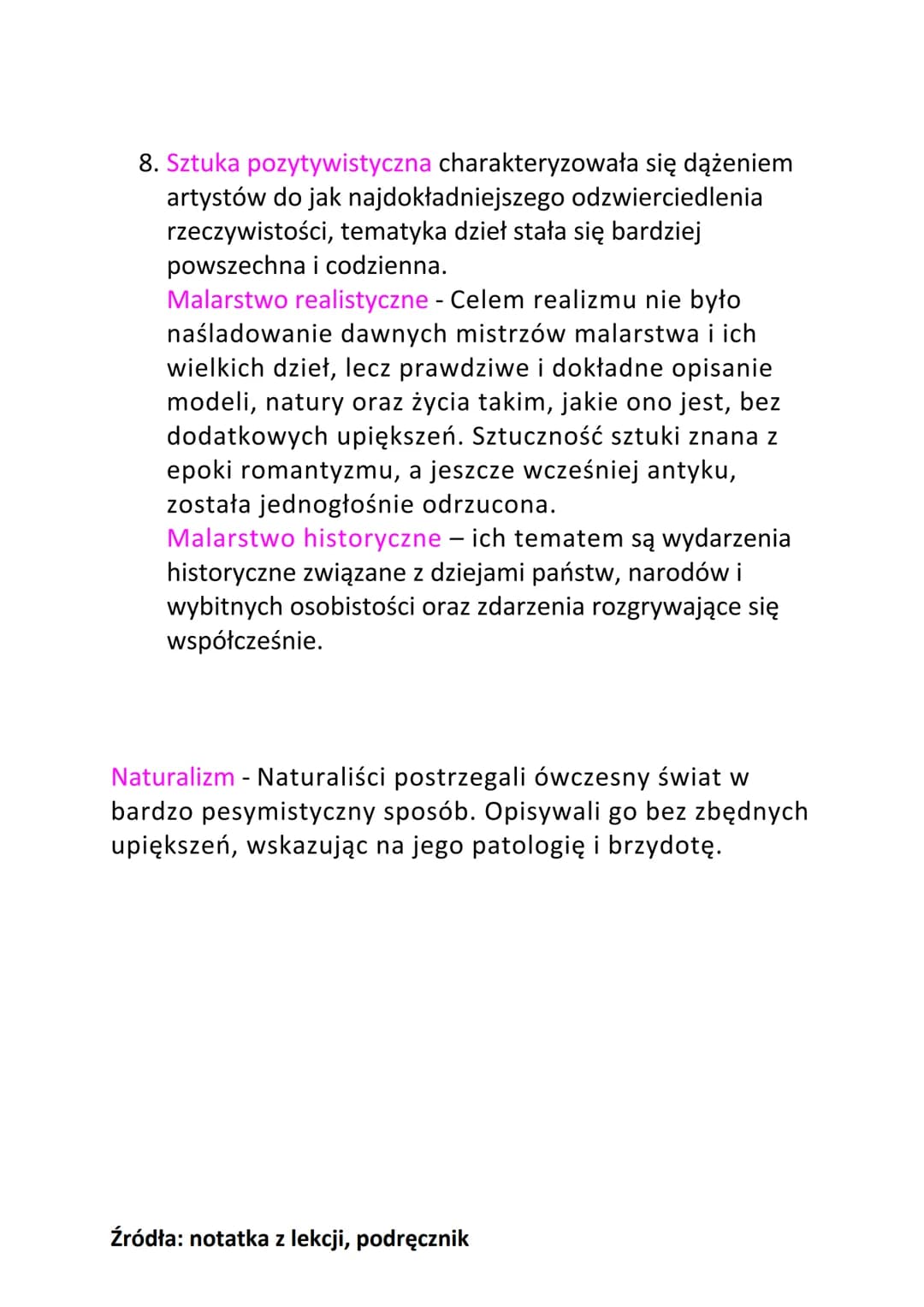 1. Pozytywizm - jest to epoka zamykająca etap
narodowych zrywów niepodległościowych. Pozytywizm
jest kierunkiem myśli filozoficznych w liter