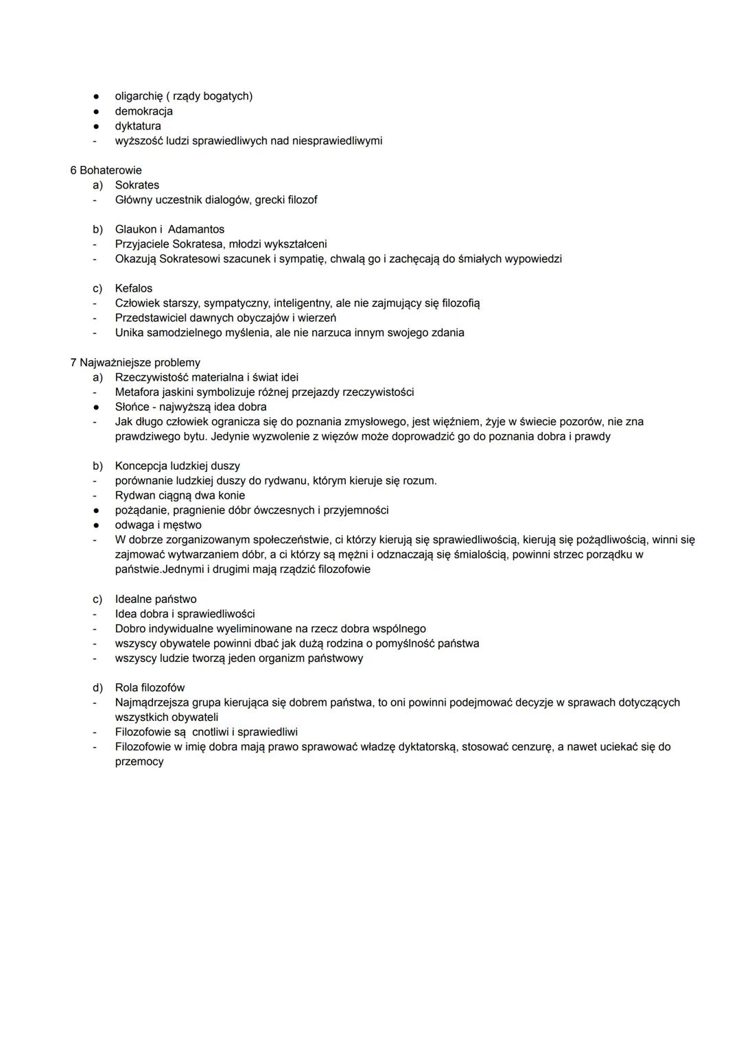 # Państwo

1 Geneza

a) historia nauczyciela filozofii Sokratesa, który naraził się ówczesnej władzy i w wyniku
krzywdzących oskarżeń oraz n