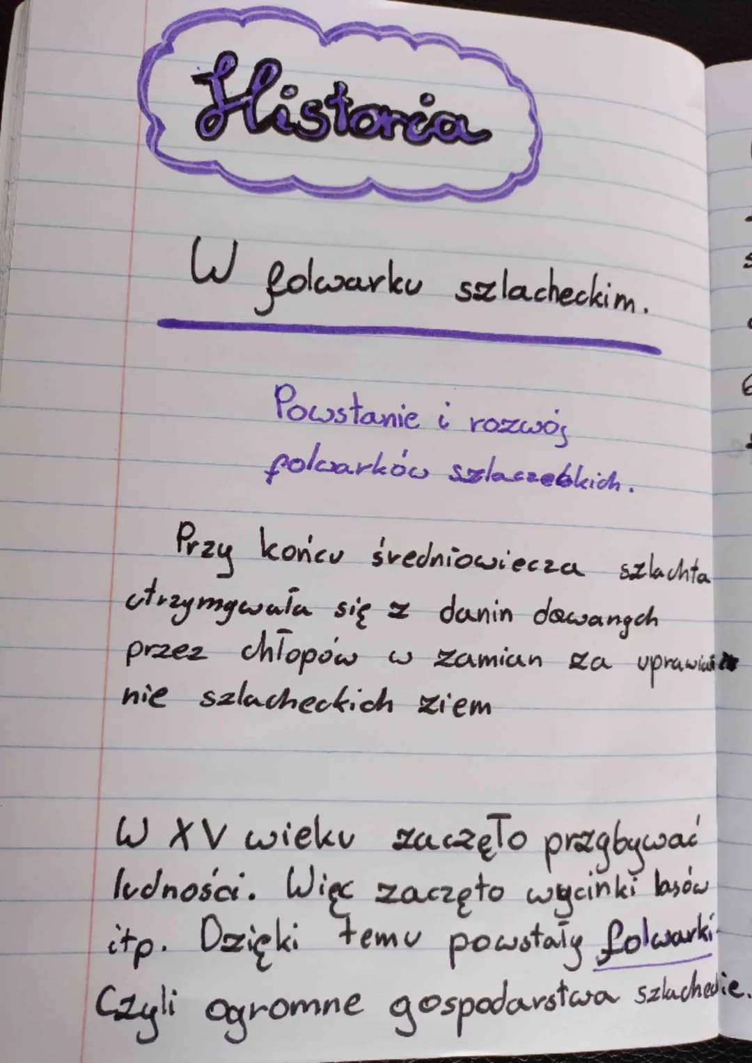Historia
W
folwarku szlacheckim.
Powstanie i rozwój
folwarków szlaczeblich.
Przy końcu średniowiecza szlachta
utrzymywała się z danin dowany