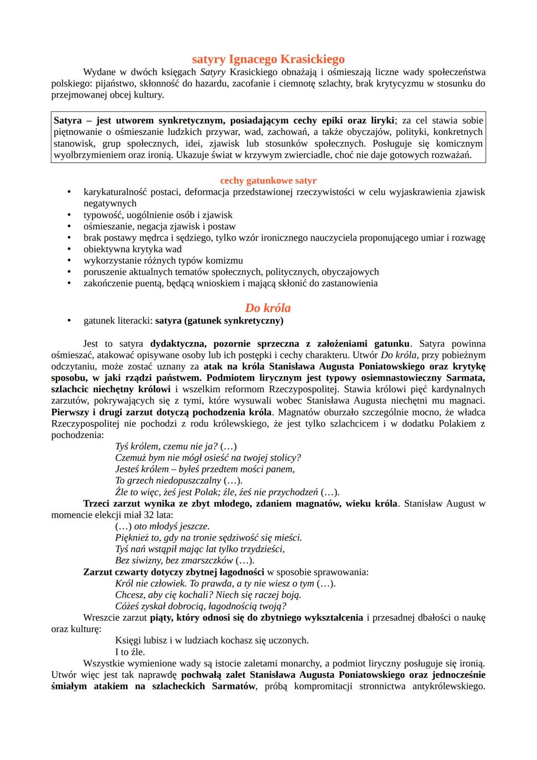 --- OCR Start ---
satyry Ignacego Krasickiego
Wydane w dwóch księgach Satyry Krasickiego obnażają i ośmieszają liczne wady społeczeństwa
pol