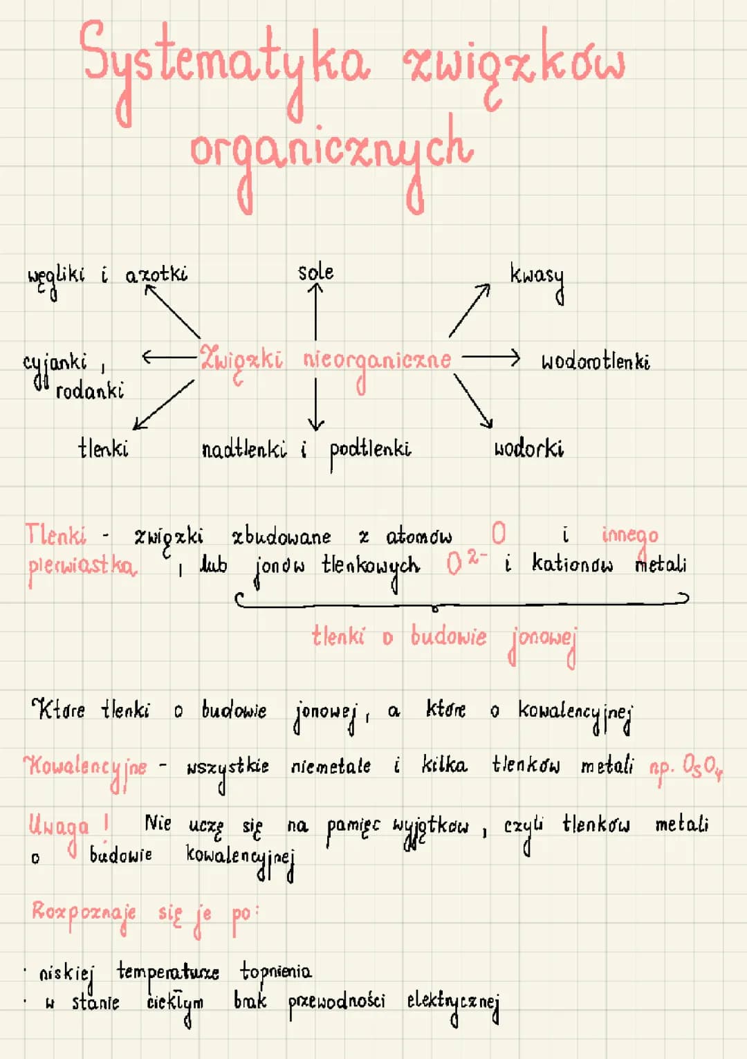 Systematyka Związków Nieorganicznych i Otrzymywanie Tlenków - Klasa 7 i 1 Liceum