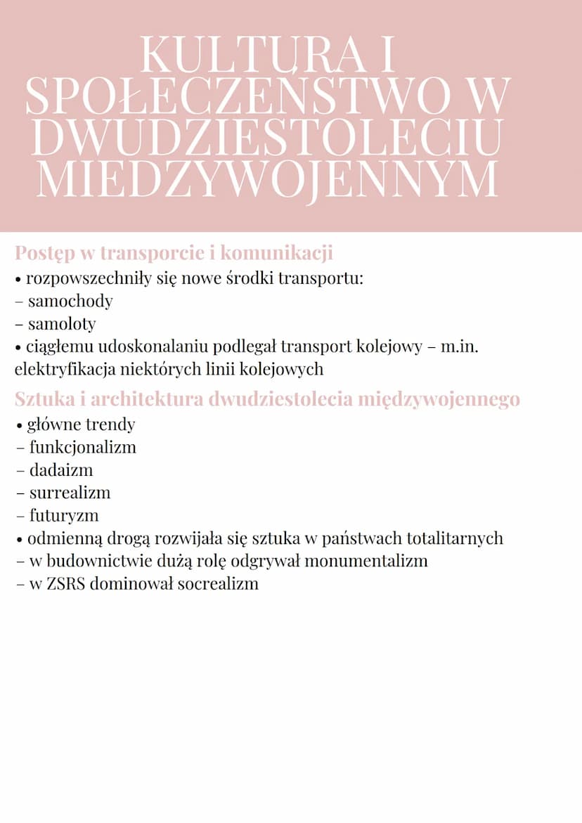 Zmiany społeczne w dwudziestoleciu międzywojennym
• w niektórych krajach nastąpiła demokratyzacja życia politycznego
• wzrosła społeczna i g