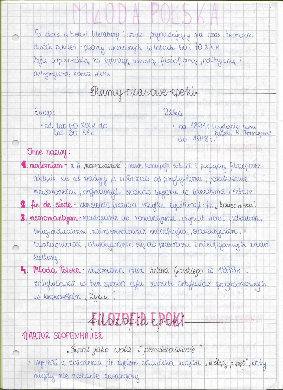 POLISA
To okres w histori literatury i sztuki prypadający na czas tworczości
dwóch pokoleń - pisory unodzonych w latach 60 i FO.XIX W.
Bylo 