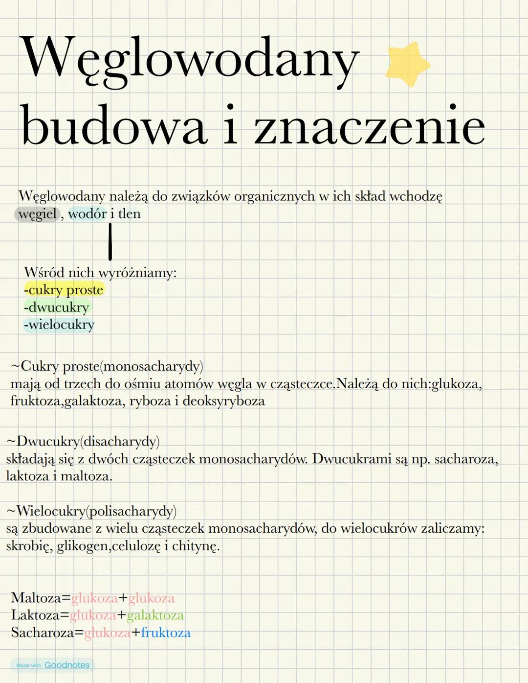 Węglowodany budowa i znaczenie 