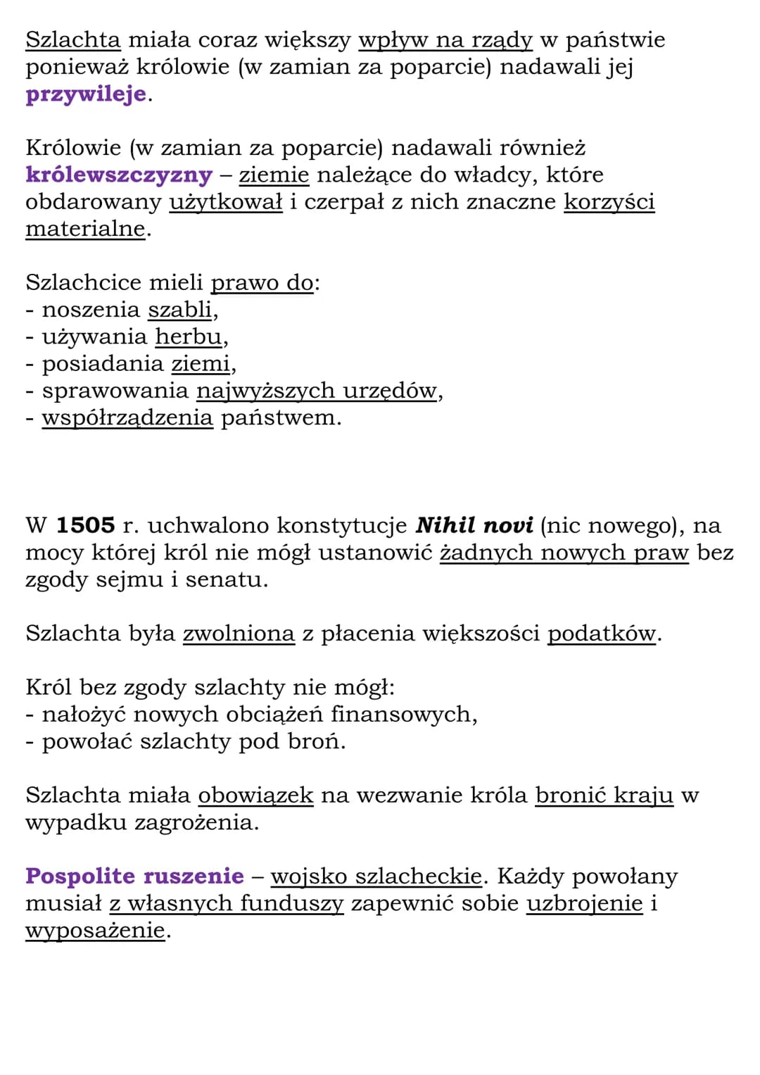 Demokracja
szlachecka
Kl 6, NE
Szlachta - potomkowie rycerzy, zajmujący się zarządzaniem
swoimi majątkami ziemskimi. 10 % społeczeństwa Pols
