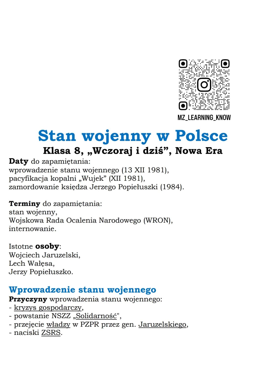 Moralnym triumfem „Solidarności” było przyznanie Lechowi Wałęsie
w 1983 r. Pokojowej Nagrody Nobla.

Ostatnie lata PRL
Stan wojenny został o