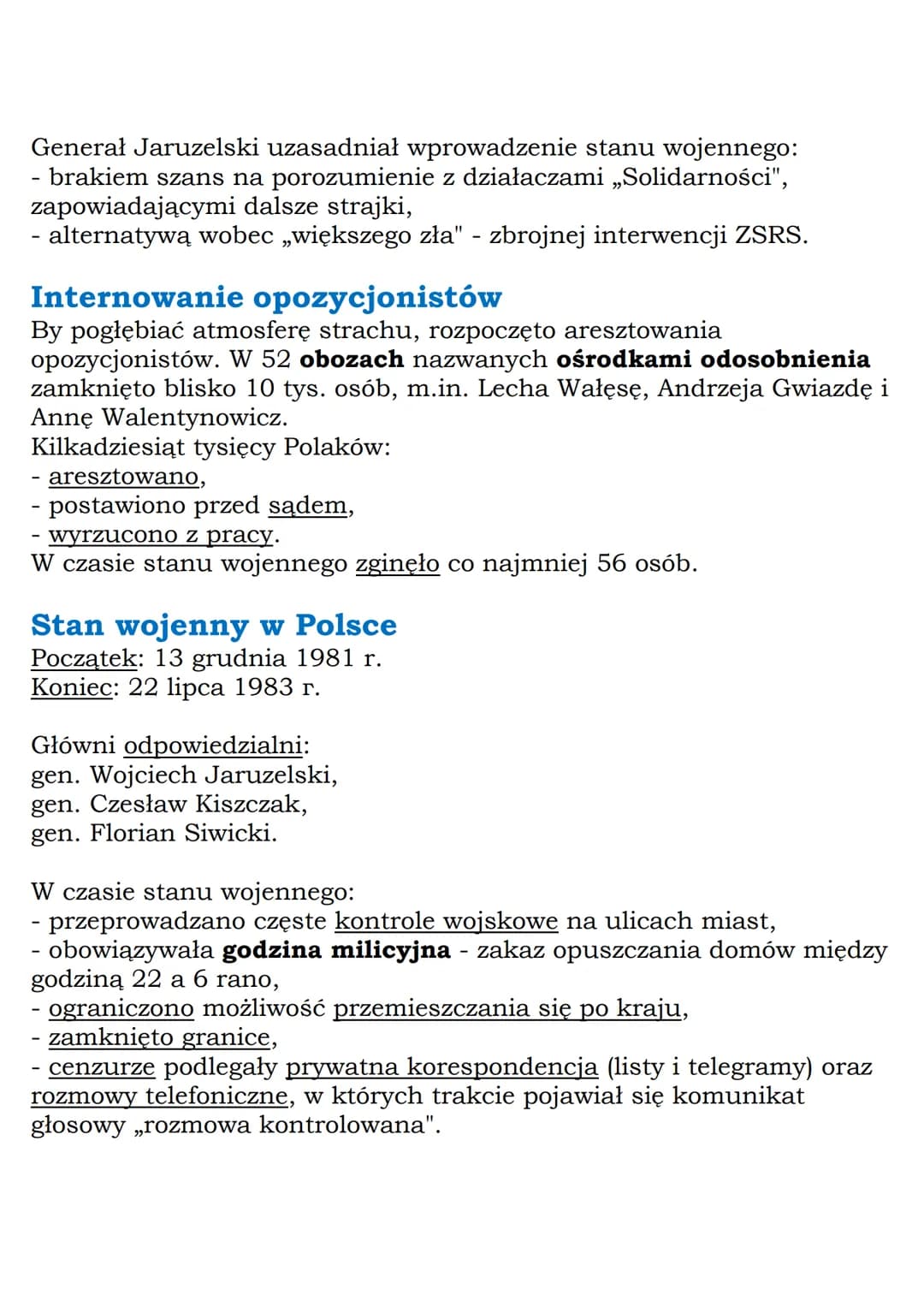 Moralnym triumfem „Solidarności” było przyznanie Lechowi Wałęsie
w 1983 r. Pokojowej Nagrody Nobla.

Ostatnie lata PRL
Stan wojenny został o