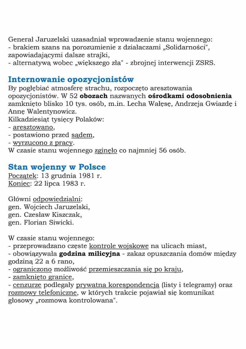 Moralnym triumfem „Solidarności” było przyznanie Lechowi Wałęsie
w 1983 r. Pokojowej Nagrody Nobla.

Ostatnie lata PRL
Stan wojenny został o