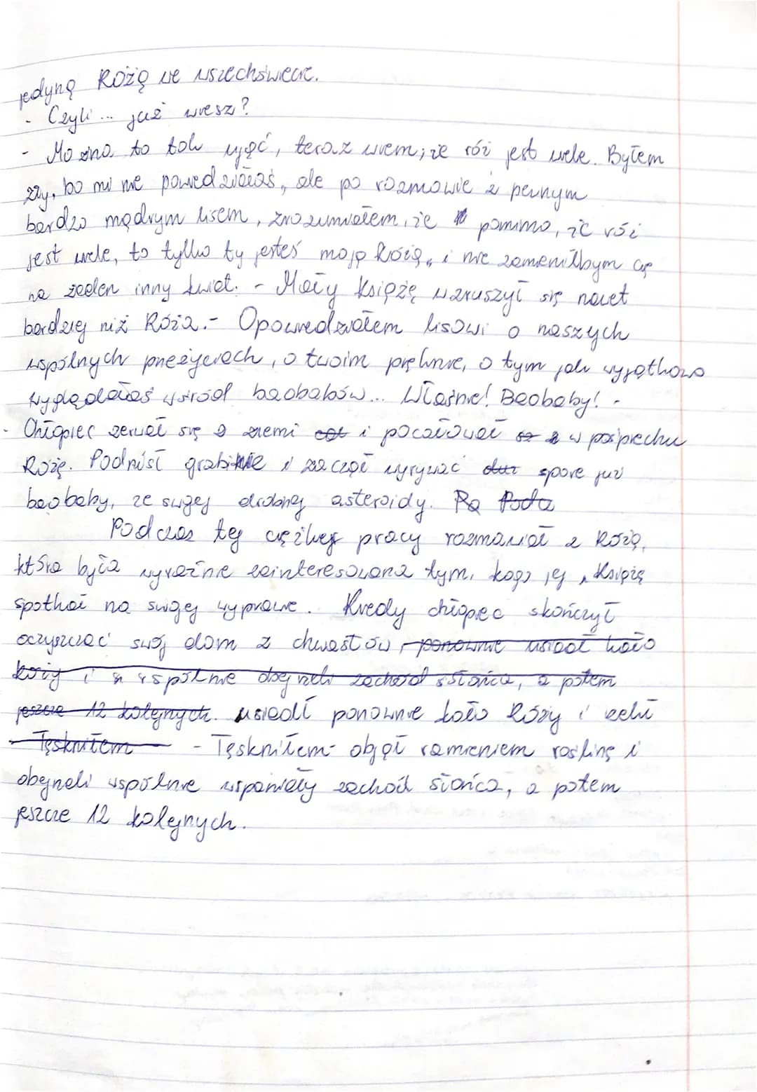 Leliye
Temat: Podrożą życie jest cziovelia... - pszemy pracę linteracts
Temat 2
Mały Księże, ware no swoją planetę i spotylia sup 2 Kożą. Na