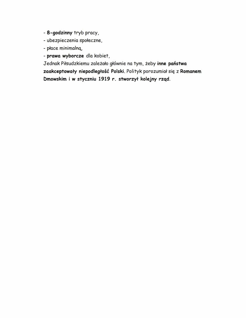 Odrodzenie Rzeczypospolitej
1) Tymczasowe ośrodki władzy
Tymczasowy Rząd Ludowy Republiki Polskiej
- utworzony w Lublinie
- premier Ignacy D