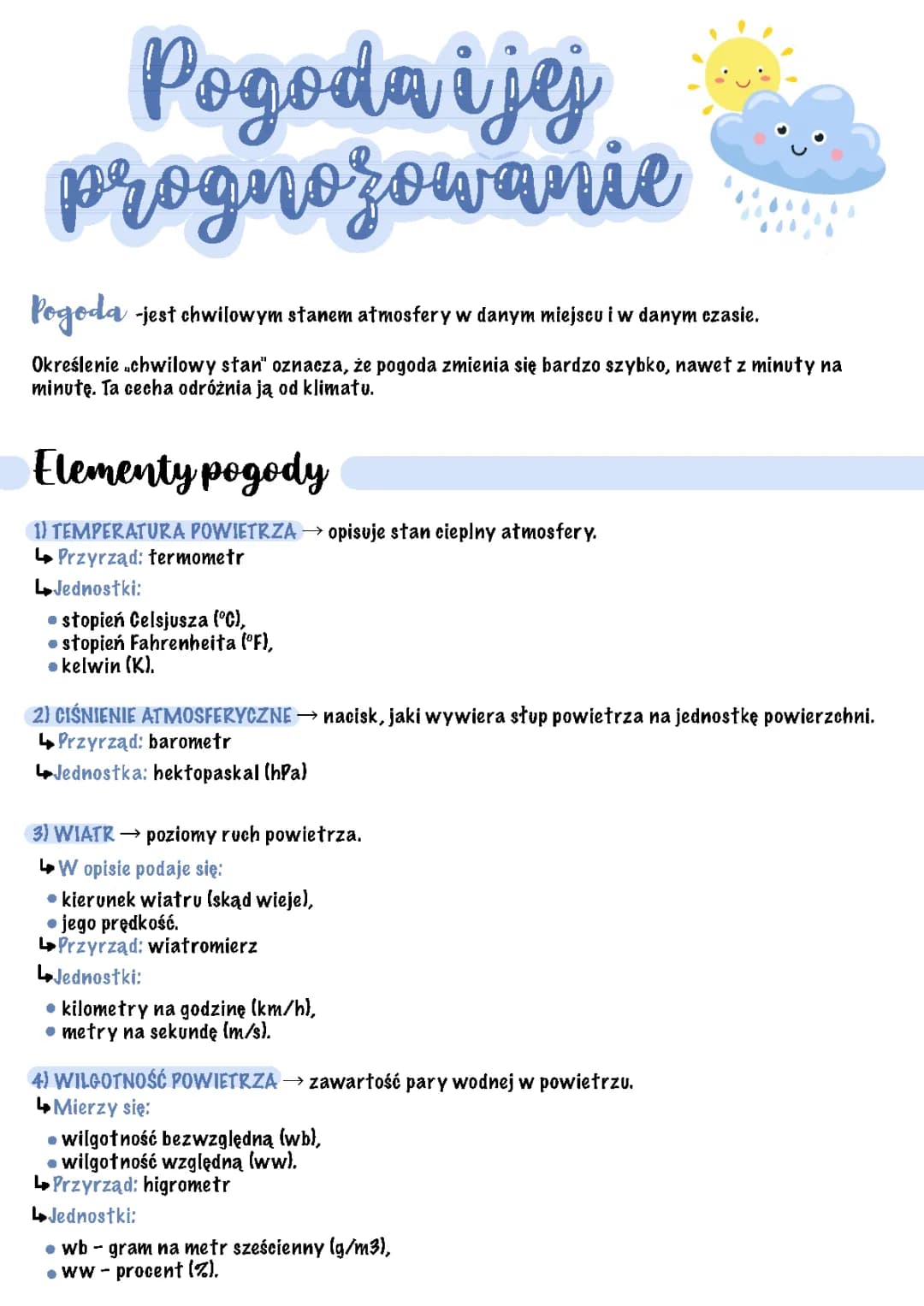 Jak prognozować pogodę? - Elementy, symbole i masy powietrza