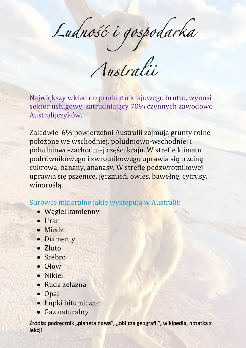 Ludność i gospodarka
Australii
Uważa się, że rdzenni mieszkańcy Australii i Oceanii
przybyli tam z Azji. Ciemnoskórzy Aborygeni
Australijscy