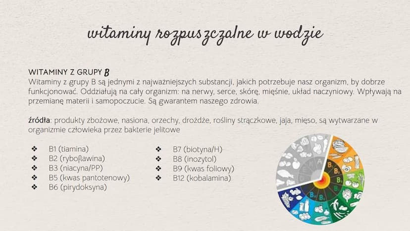 Rola witamin.
Nieorganiczne składniki
pokarmowe czym są witaminy?
Witaminy- związki organiczne, których
organizm w większości nie potrafi sa