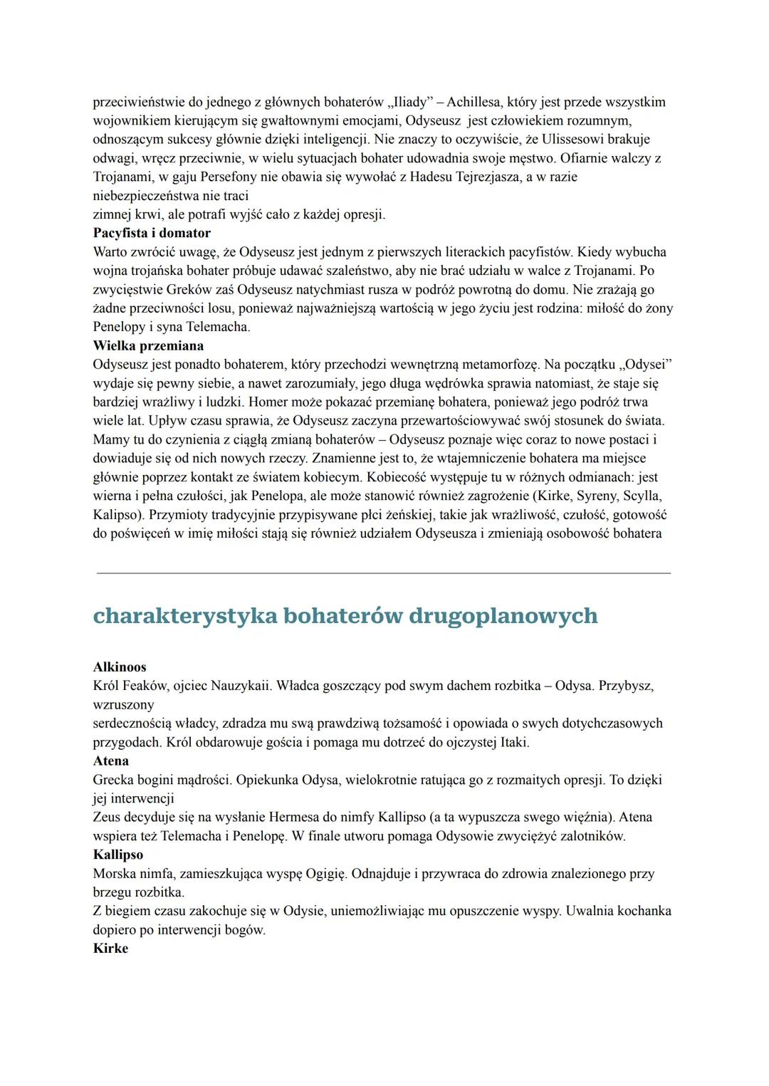 ODYSEJA Odyseja - streszczenie Atena, wzruszona długotrwałą tułaczką Odyseusza prosi Zeusa, by ten raczył wspomóc bohatera spod
Troi. Za jeg