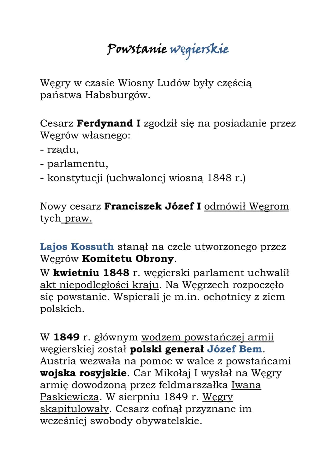Europa w okresie Wiosny Ludów
Wiosna Ludów - fala rewolucji i powstań, która
ogarnęła Europę w latach 1848/49.
Przyczyny Wiosny Ludów:
- klę