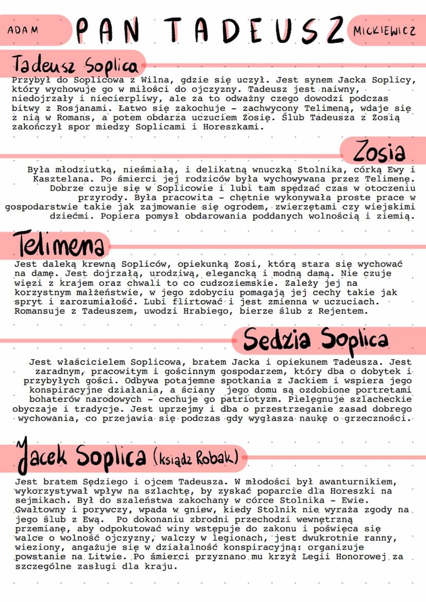 Bohaterowie
Lektur
KLASA
8
. ŚMIERĆ PUŁKOWNIKA
M
Emilia Plater
Adam
Mickiewicz
mw
O
szlachcianka, przystąpiła do
powstania wraz z własnym
li