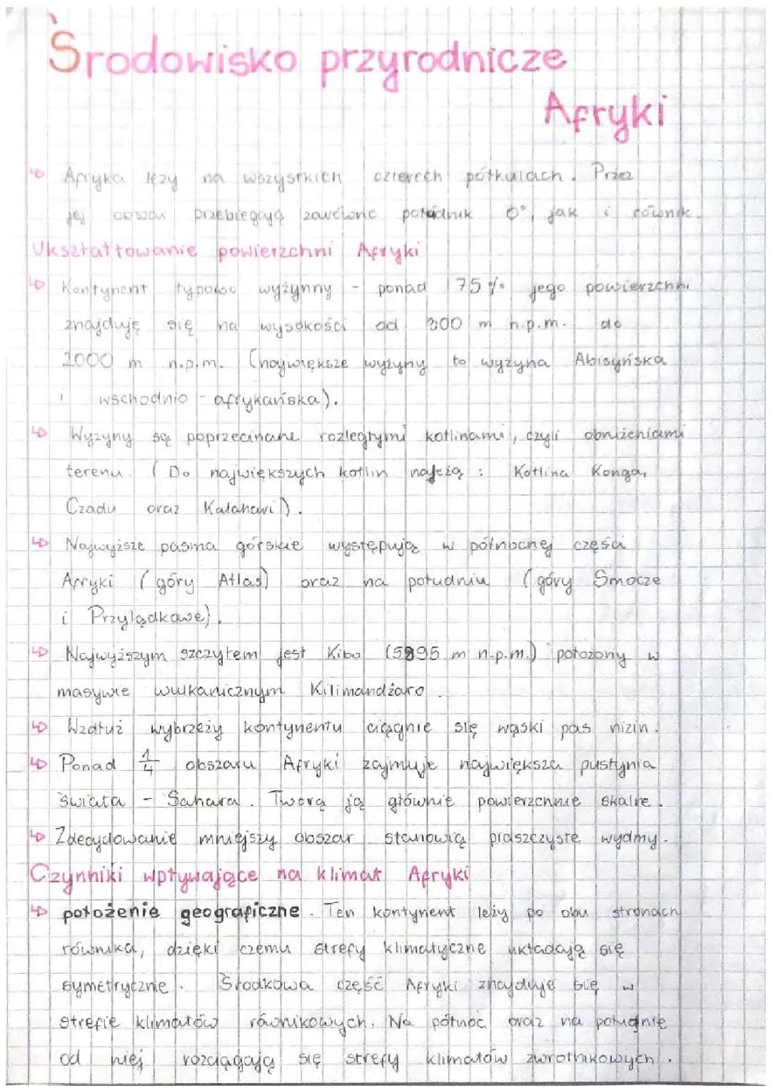 Środowisko przyrodnicze Afryki