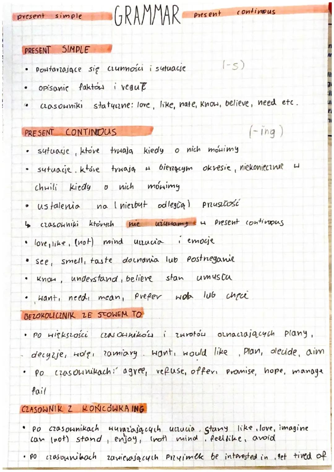 Understanding Present Simple and Continuous Tenses: Verb Forms and Usage