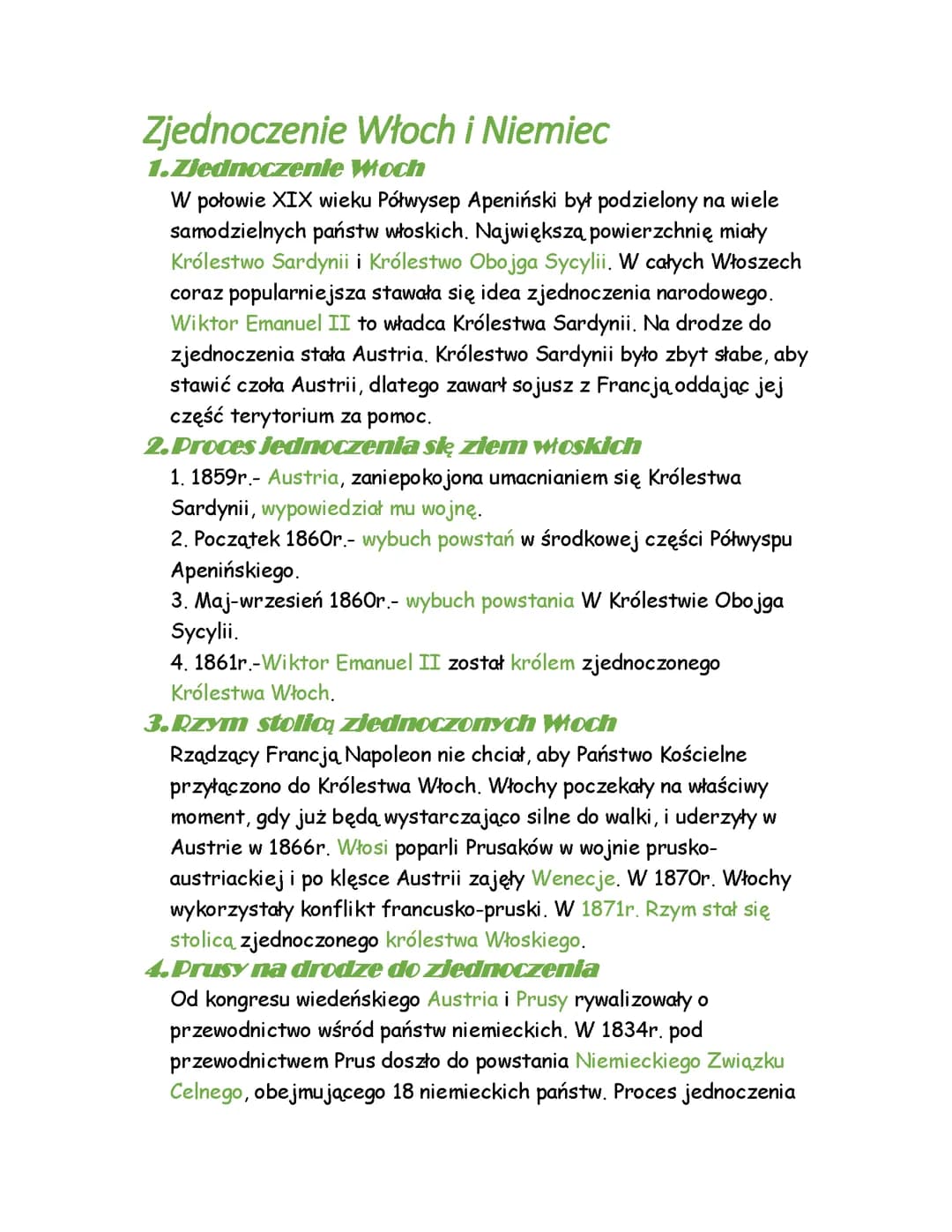 Zjednoczenie Włoch i Niemiec 
