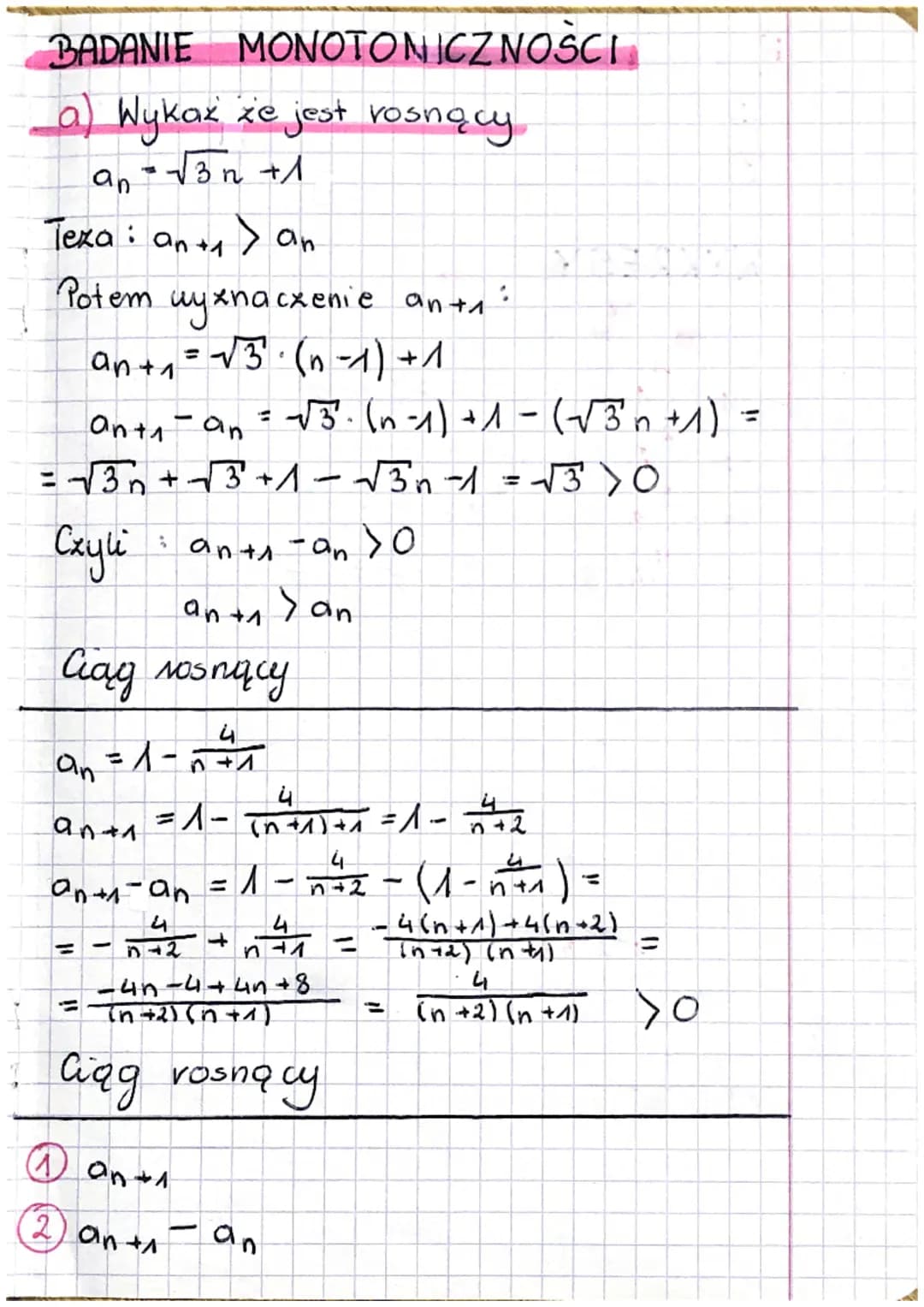 Ciągi
Ciąg arytmetyczny
V-voznica
✓ = an+ ₁ - an
wzor na różnicę
a₁ = a₁ + (n=1) ³✓ wzór na n-ty wyroix
an-1 +an +1
Svoolkony wyraz
an =
Sn=
