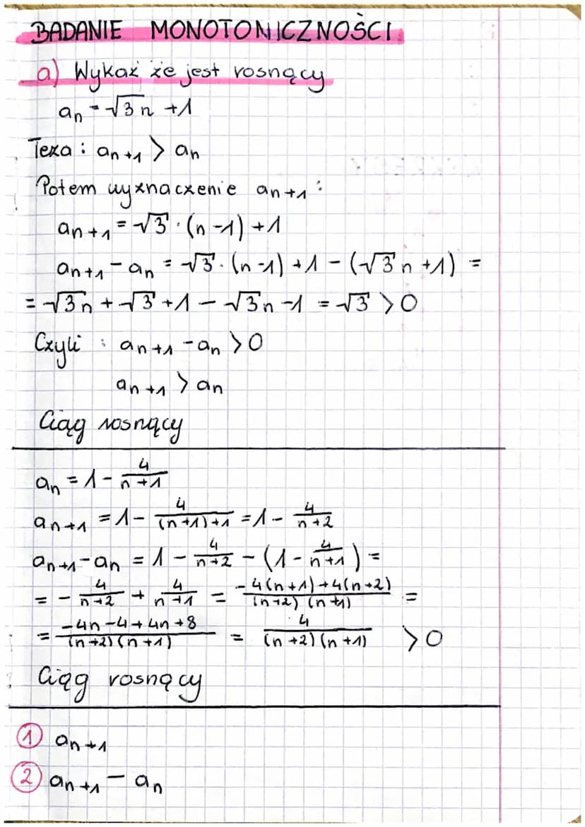 Ciągi
Ciąg arytmetyczny
V-voznica
✓ = an+ ₁ - an
wzor na różnicę
a₁ = a₁ + (n=1) ³✓ wzór na n-ty wyroix
an-1 +an +1
Svoolkony wyraz
an =
Sn=