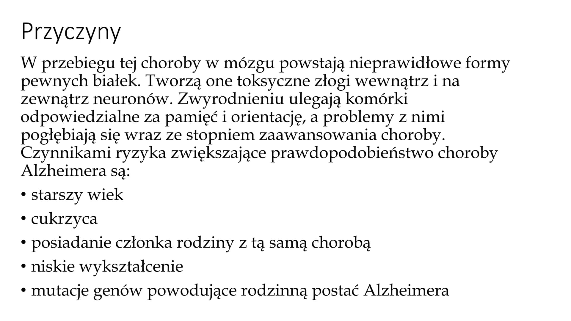
<p>Choroba Alzheimera to neurodegeneracyjna choroba, która prowadzi do postępującego otępienia. W przebiegu tej choroby w mózgu powstają ni