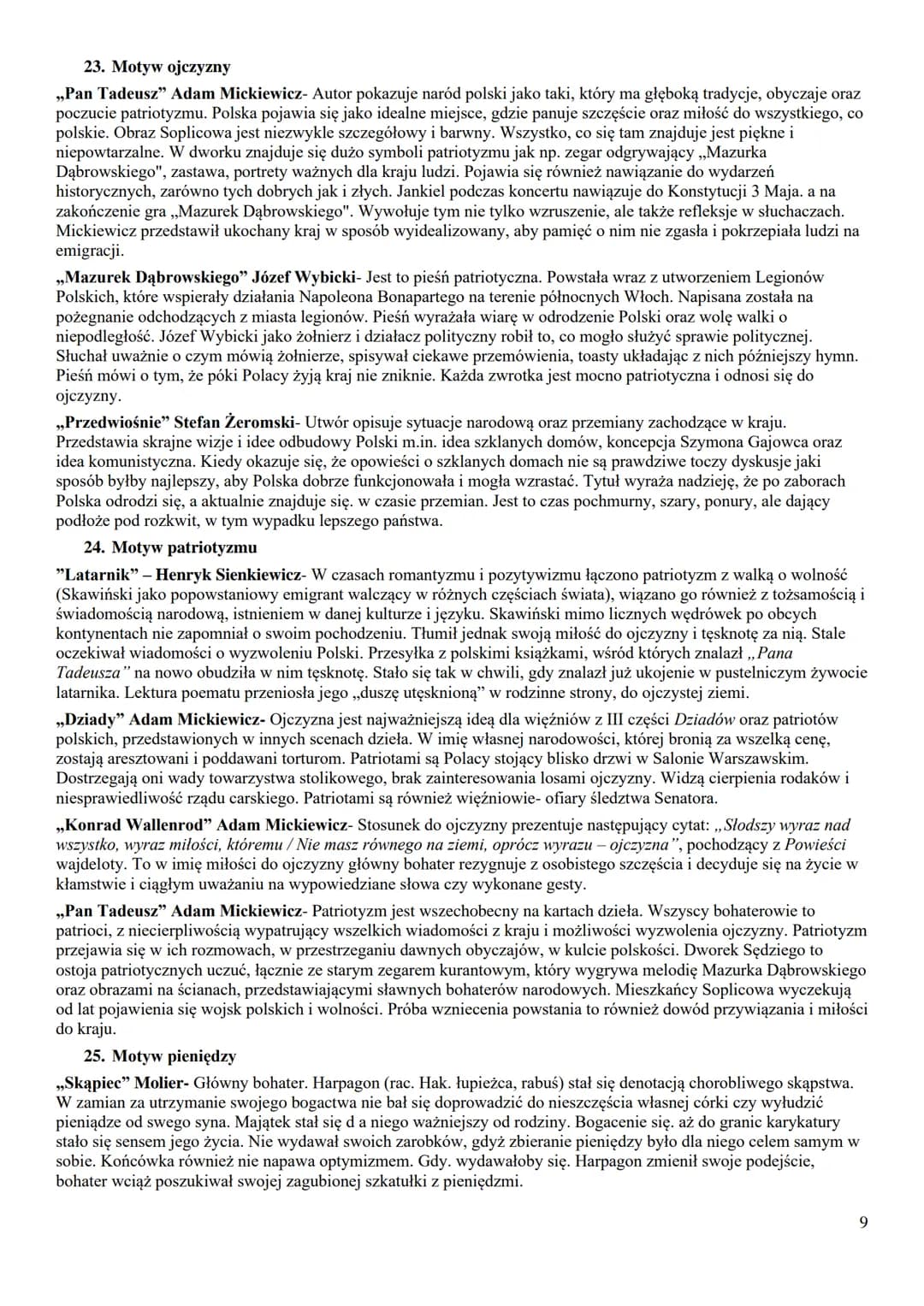 MOTYWY
1. Motyw artysty
,,Janko Muzykant" - Henryk Sienkiewicz- Pasją małego Janka jest muzyka. Chłopiec słyszy ją wszędzie: w polu,
na łące