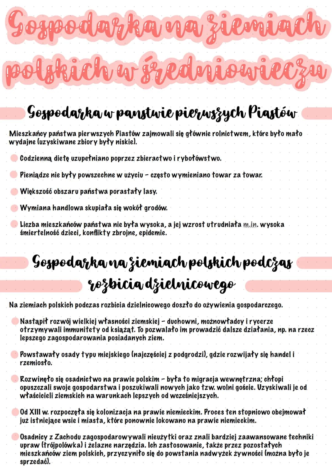 Gospodarka na ziemiach
polskich w średniowieczu
Gospodarka w panstwie pierwszych Piastów
Mieszkańcy państwa pierwszych Piastów zajmowali się