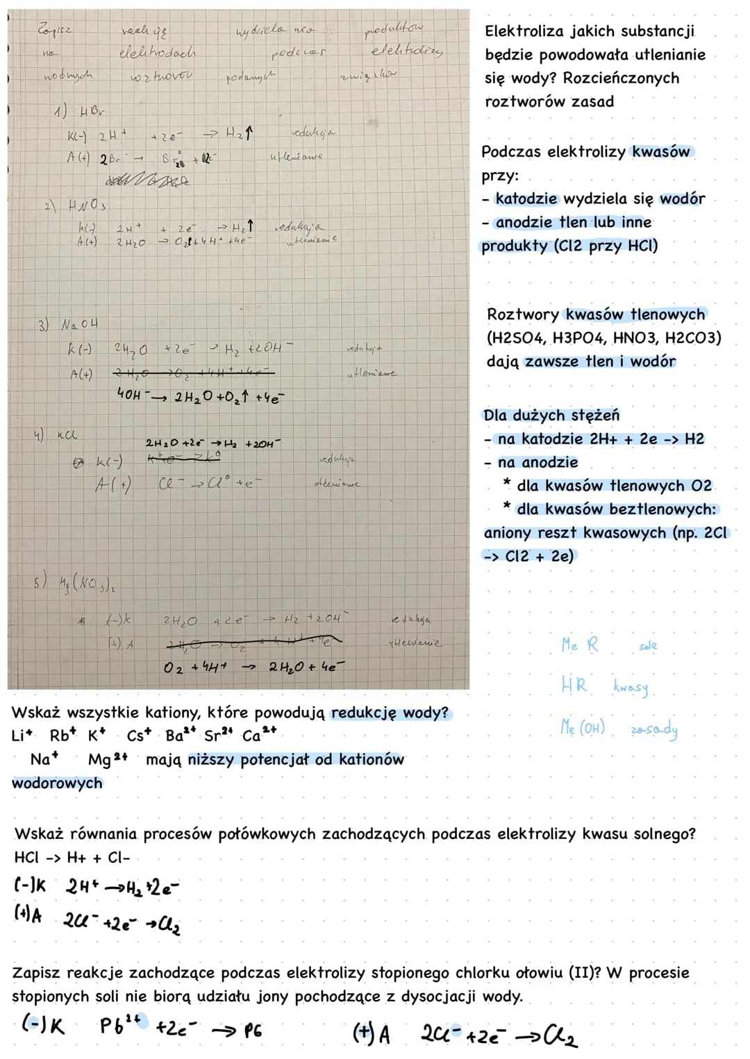 2H/H₂ A1/A¹ A₁/As
P+/P/"
Zad.1 Dysponując następującymi półogniwami: wodorowe, glinowe, srebrowe i platynowe:
a) zapisz schematy wszystkich 