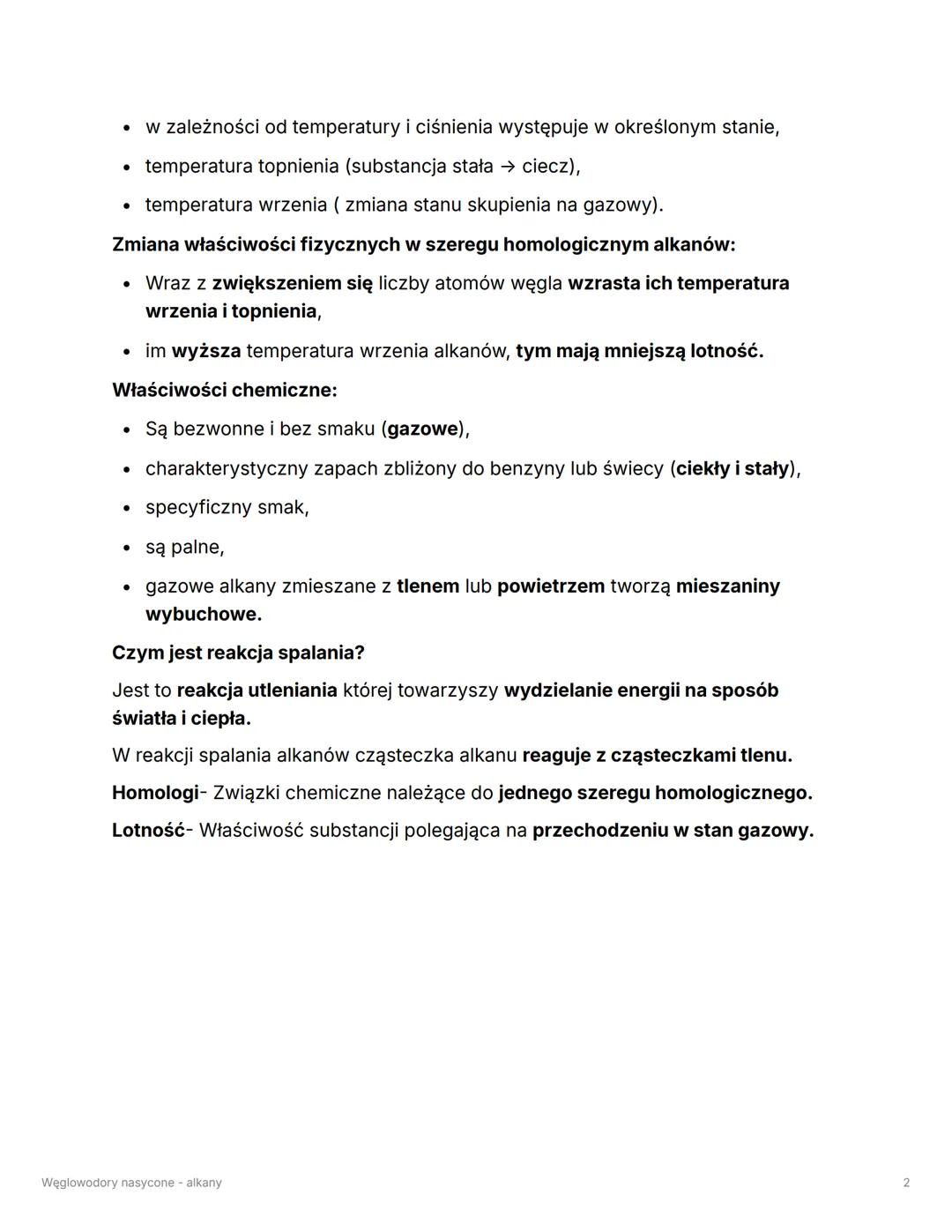 # Węglowodory nasycone -
# alkany

Date @June 24, 2024

Status Done

Węglowodory - Związki zbudowane wyłącznie z atomów węgla i wodoru.
Węgl