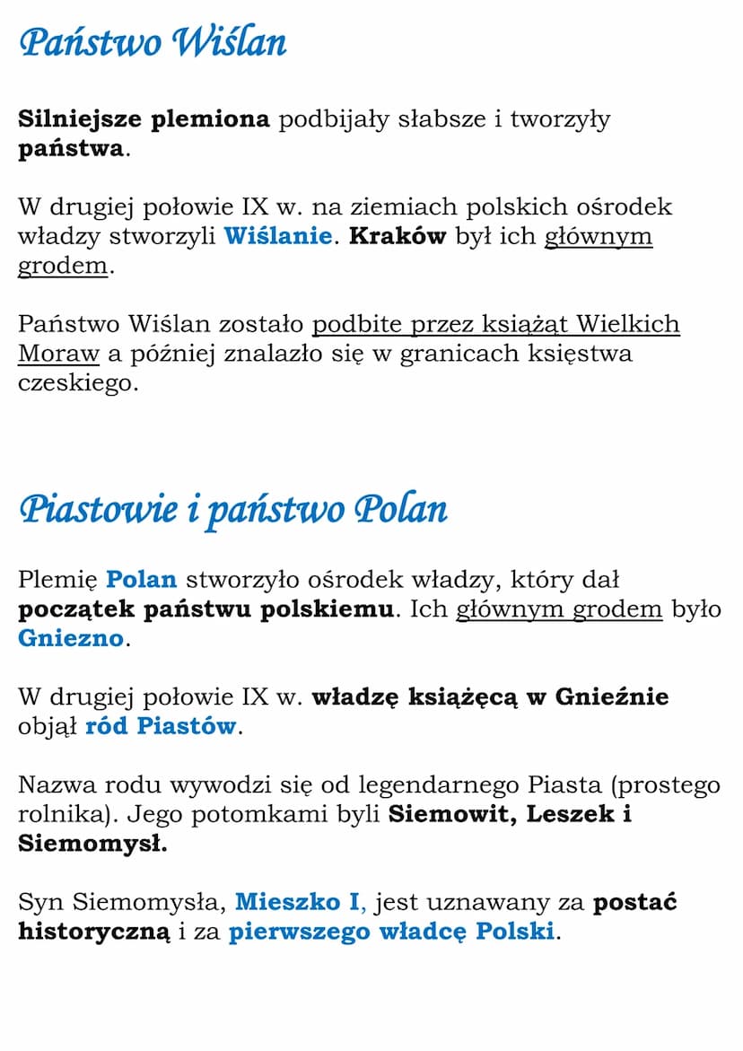 Narodziny państwa polskiego
Słowianie na ziemiach polskich
Wiec - zgromadzenie, w którym brali udział wszyscy
dorośli mężczyźni, decydujące 