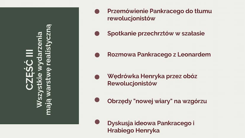 PLAN WYDARZEŃ
NIE-BOSKA KOMEDIA -
CZĘŚĆ 2
ZYGMUNT KRASIŃSKI CZĘŚĆ II
Charakterystyka i problemy Orcia
• Modlitwa nad grobem matki
• Walka An