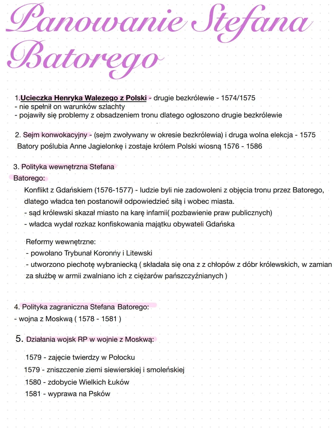 Panowanie Stefana
Batorego
1.Ucieczka Henryka Walezego z Polski - drugie bezkrólewie - 1574/1575
- nie spełnił on warunków szlachty
- pojawi