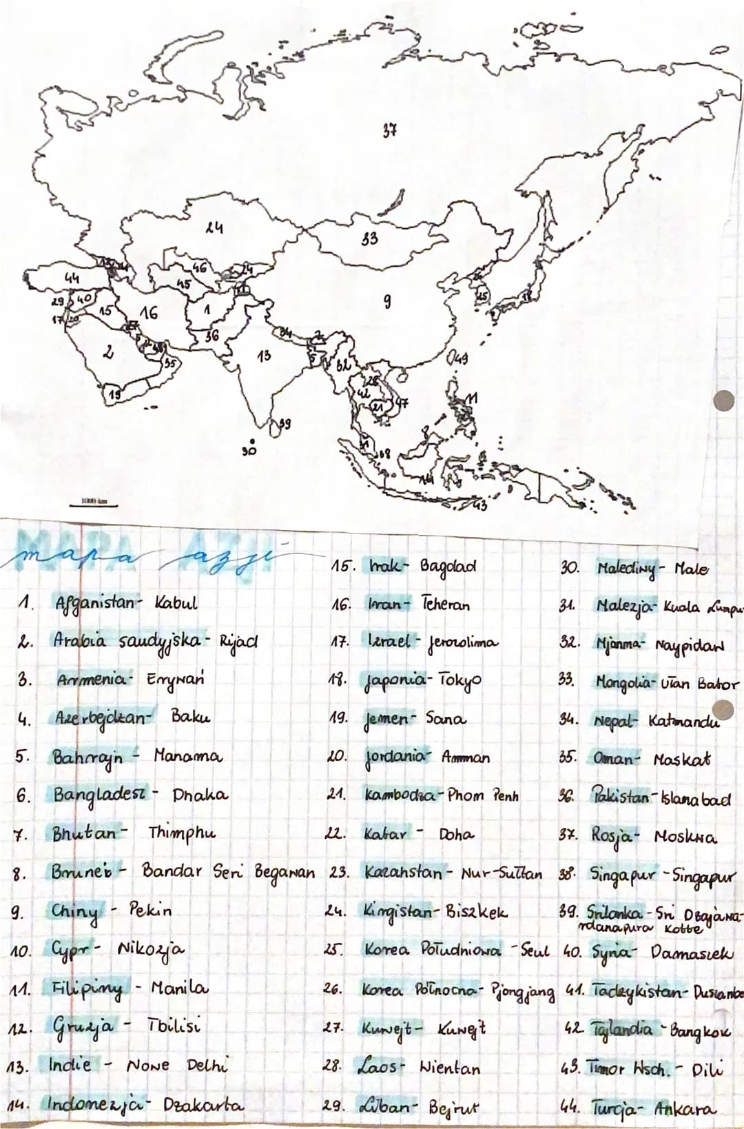 44
29540
m
SCAN) Aum
16
45
24
A
جوهر به مرصاد
نمش
azzi
쳤
Manila
11. Filipiny
12. Gruzja - Tbilisi
13. Indie NoNe Delhi
14. Indonezja Dzakart