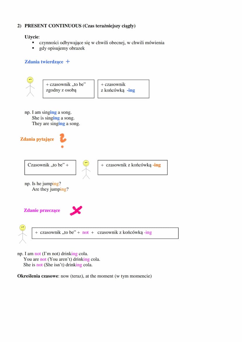 1) SIMPLE PRESENT (Czas teraźniejszy prosty)
Użycie:
▪ informujemy o czyimś zwyczaju, przyzwyczajeniu
czynności powtarzające się, rutynowe
p