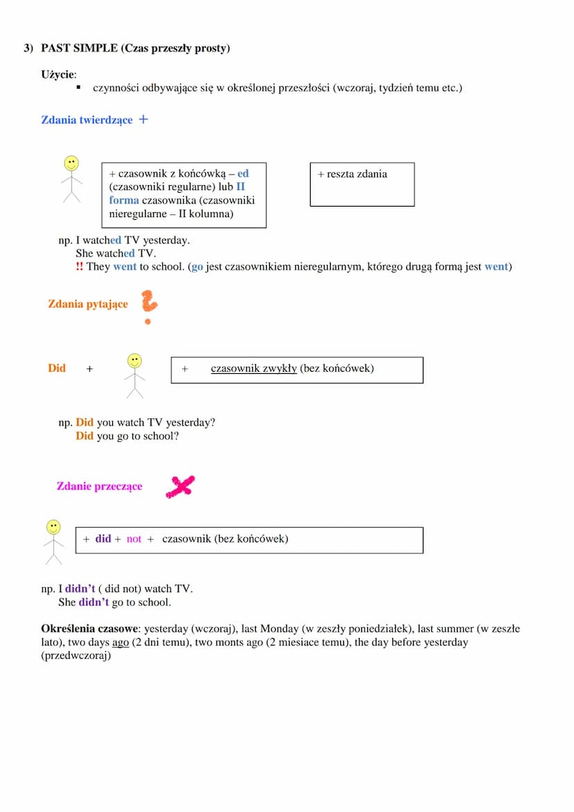 1) SIMPLE PRESENT (Czas teraźniejszy prosty)
Użycie:
▪ informujemy o czyimś zwyczaju, przyzwyczajeniu
czynności powtarzające się, rutynowe
p