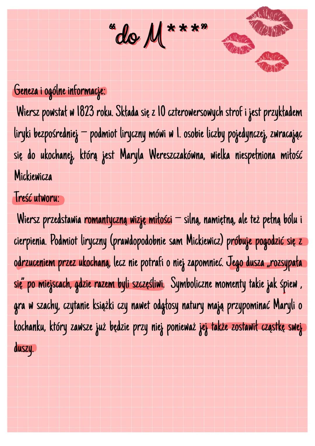--- OCR Start ---
ADAM MIKIEWICZ-
WIERSZE MILOSNE
Geneza
Mitosne wiersze Adama Mickiewicza, czyli tzw. erotyki, powstawały w różnych
okresac