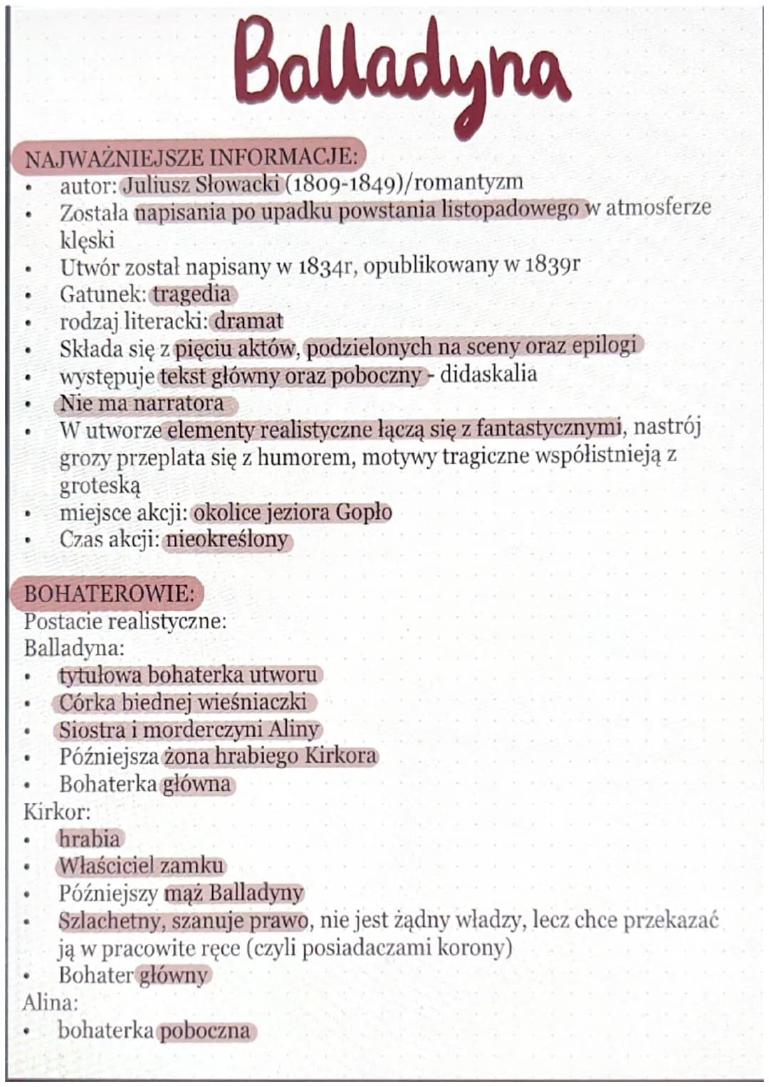 NAJWAŻNIEJSZE INFORMACJE:
autor: Juliusz Słowacki (1809-1849)/romantyzm
Została napisania po upadku powstania listopadowego w atmosferze
klę