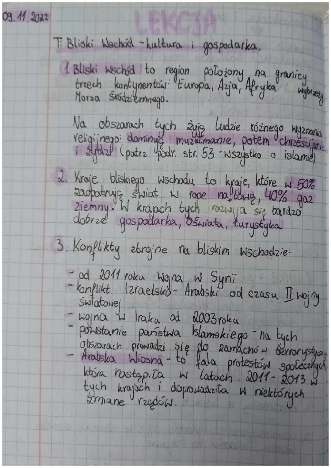 Bliski Wschód - kultura i gospodarka 