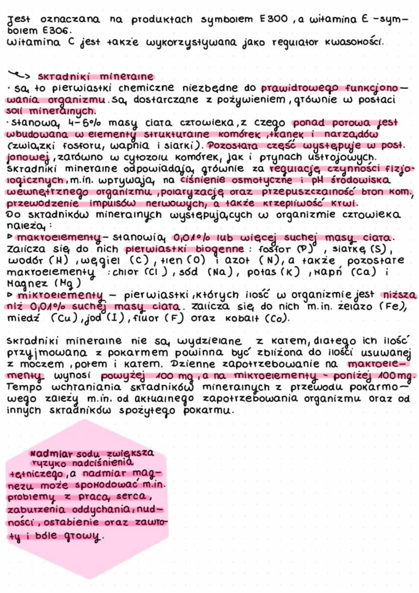 WITAMINY
L> TO zw.org., których organizm nie wytwarza lub które wytwarza w.
minimalnej niewystarczającej ilości. Nie pernia, funkcji budulco